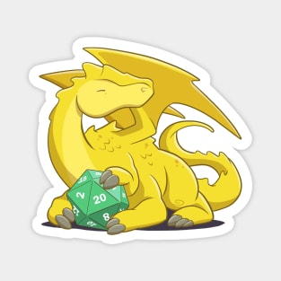 Yellow Dragon d20 Magnet