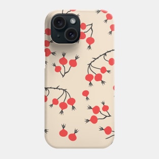 Rose Hips Branches Seamless Pattern Phone Case