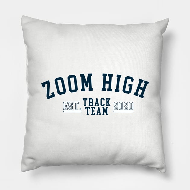 Zoom High Track Team Gym Shirt (Navy) Pillow by stickerfule