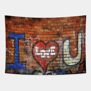 I Love You Graffiti Art Tapestry