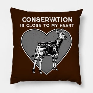 Okapi Conservation Heart Pillow