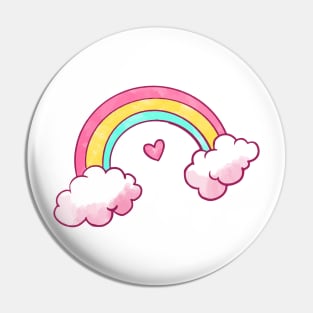 Rainbow and Cloud with Love Pin