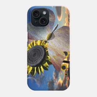 Butterfly on sunflower Phone Case