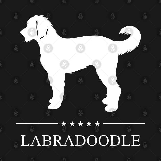 Labradoodle Dog White Silhouette by millersye