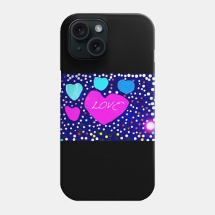 Valentine Love, Heart, and Celestial Stars Phone Case