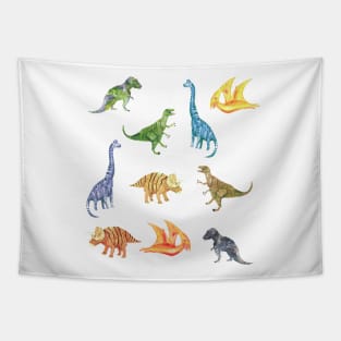 Dinosaurs in different colours Tapestry