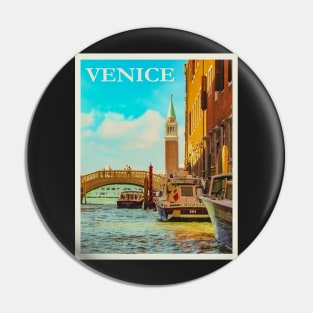 Restored Vintage Travel Poster: Venice, Italy Pin