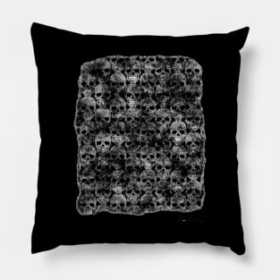 Skulls Corroded Masses Grey Backout Design Pillow