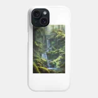 Waterfalls in a Greenish Forest Phone Case