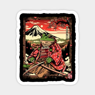 Frog Samurai Japanese Art Magnet