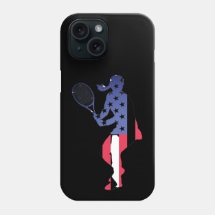 US Open Tennis USA Flag Silhouette Phone Case