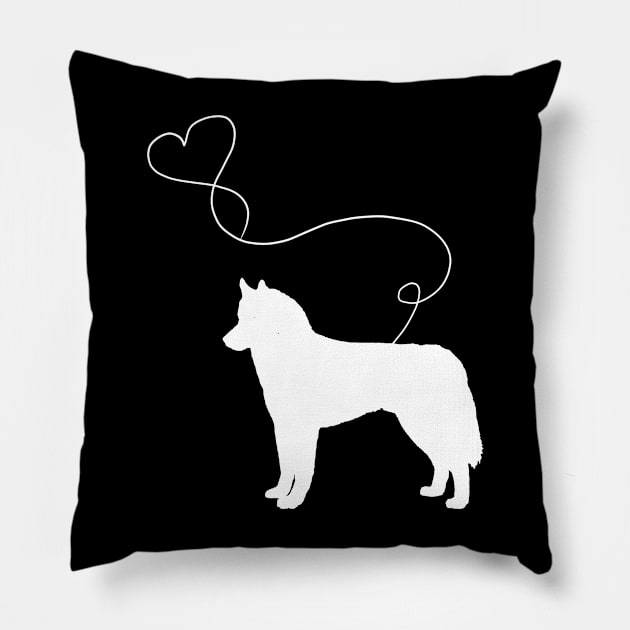 dog cute siberian husky heart Pillow by LiFilimon