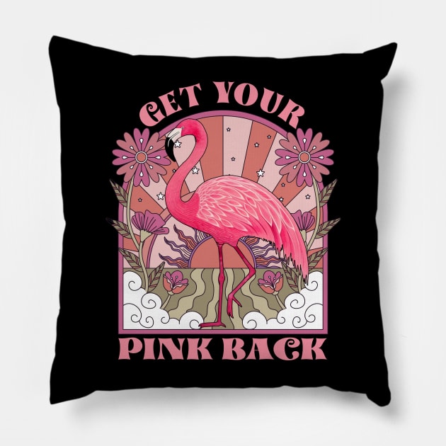 Pretty in Pink Stylish Flamingo Tee for Feminine Fashionistas Pillow by Kleurplaten kind