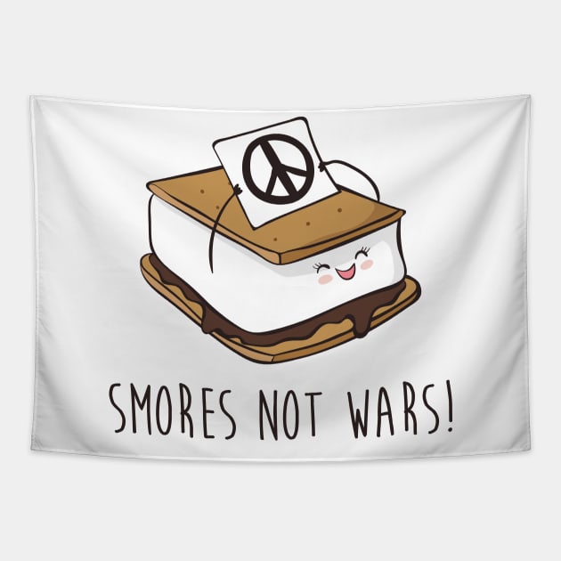 Smores Not Wars! Cute Funny Smore Wars Peace Tapestry by Dreamy Panda Designs