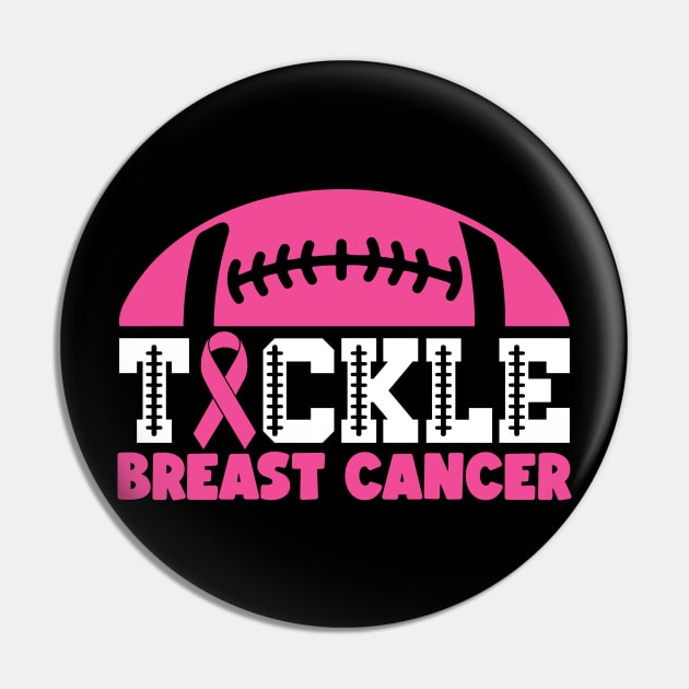 Tackle Breast Cancer Football Sport Awareness Support Pink Ribbon Pin by Color Me Happy 123