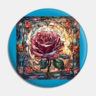 Stained Glass Rose Pin