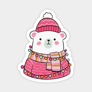 Merry Christmas Cute christmas polar bear Magnet