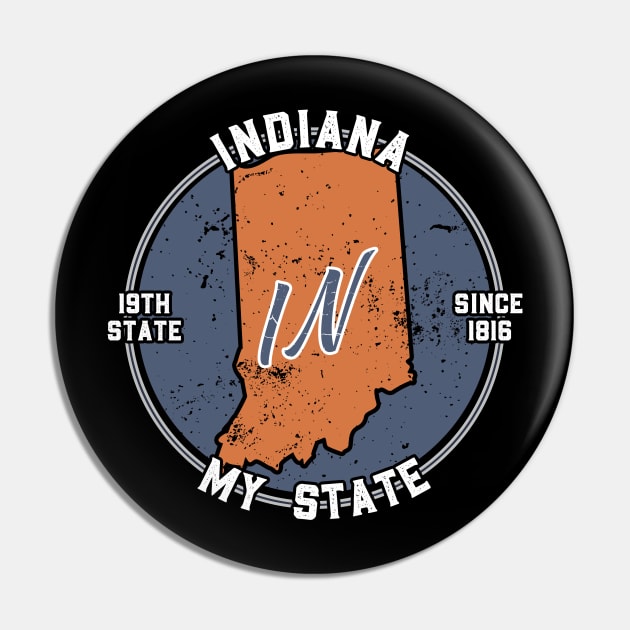 Indiana My State Patriot State Tourist Gift Pin by atomguy