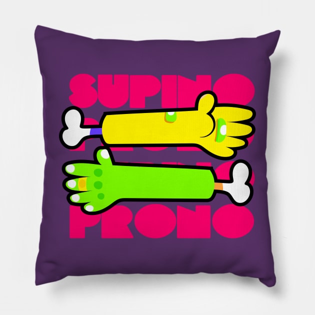 Prone and Supine ( Pink Edition ) Pillow by clarabmtnez