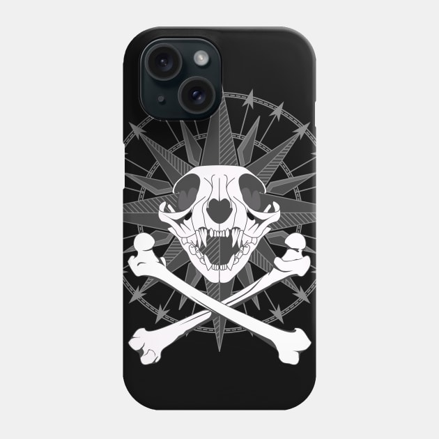 Cat Skull Compass Rose Phone Case by RavenWake