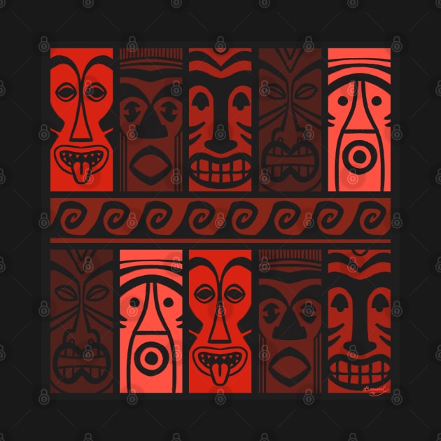 Lava Red Tikis! by ErinKantBarnard