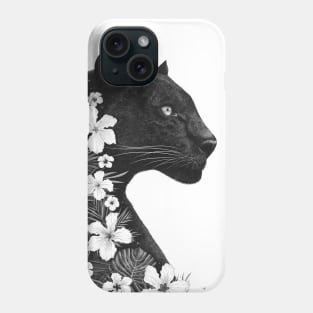 Panther with flowers Phone Case