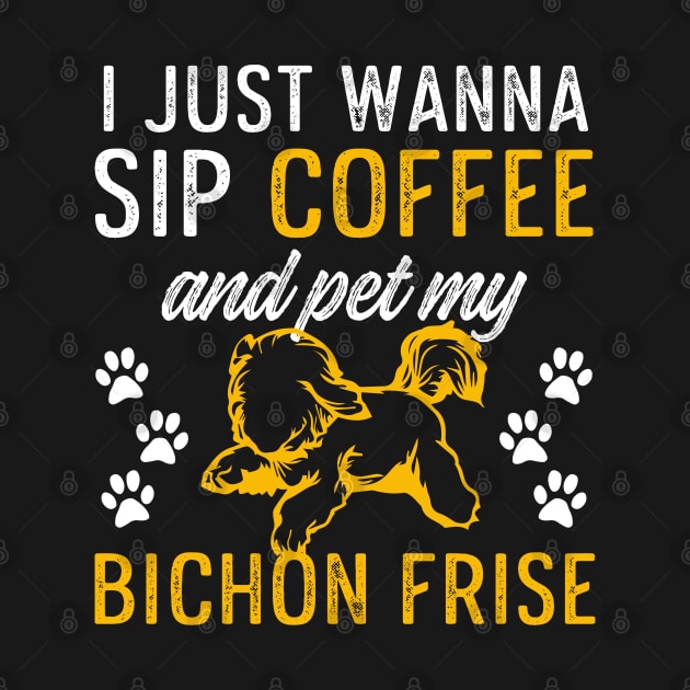 Bichon Frise Merch Cute Bichon and Coffee Design for Clothing and Gifts by InnerMagic