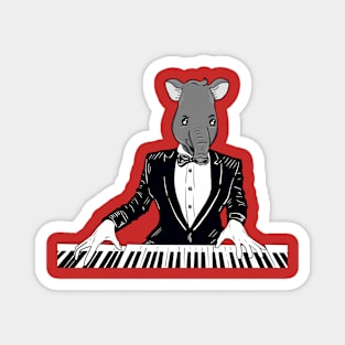 Pianist Who has been turned into a tapir With Red Background Magnet