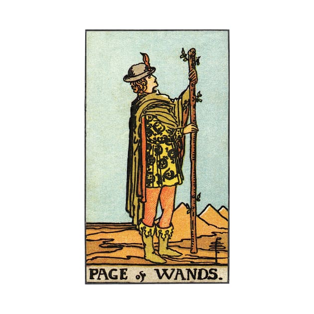 PAGE OF WANDS by WAITE-SMITH VINTAGE ART