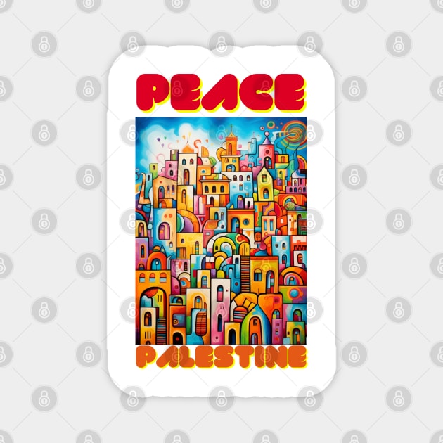 Peace Palestine Magnet by FehuMarcinArt