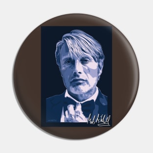 Mads Mikkelsen Signed Portrait 2 Pin