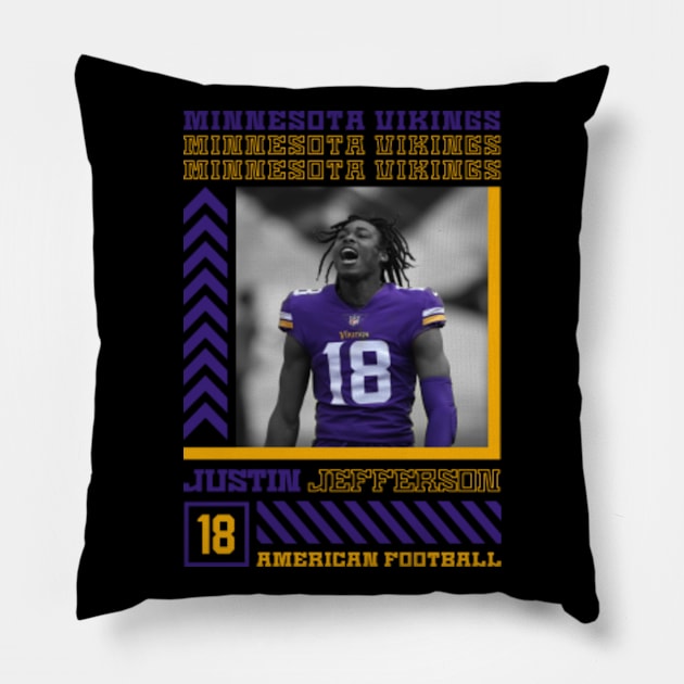 JUSTIN JEFFERSON Pillow by hackercyberattackactivity