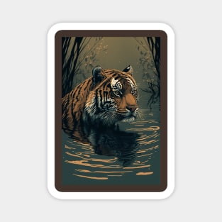 The Tiger's Oasis: A Watery Haven Magnet