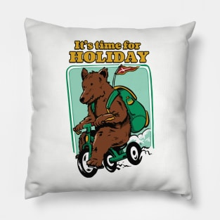 Bear Ready for Holiday Pillow