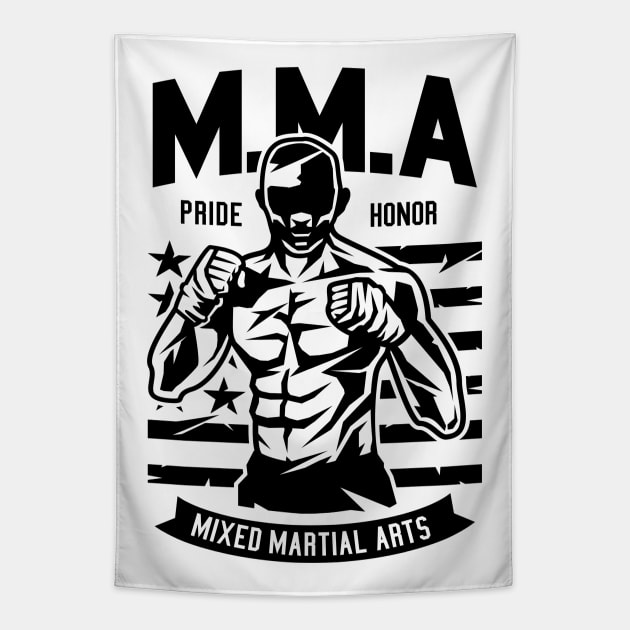 MMA Fighter Tapestry by CRD Branding