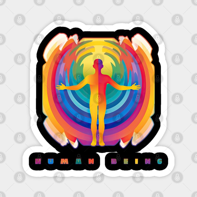Human Being Pride Month Wave Magnet by DanielLiamGill