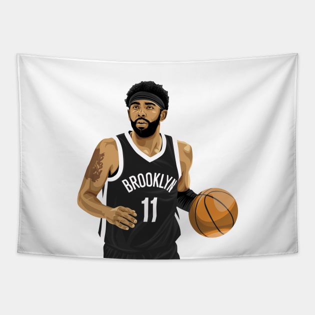 Kyrie Irving Brooklyn Nets Tapestry by knnthmrctn