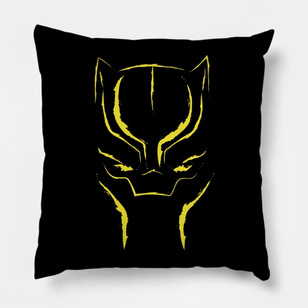 Black Panther Mask: Gold Pillow by StephenMakesStuff