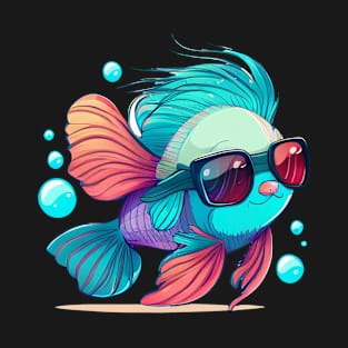 COOL BETTA FISH WITH SUNGLASSES T-Shirt