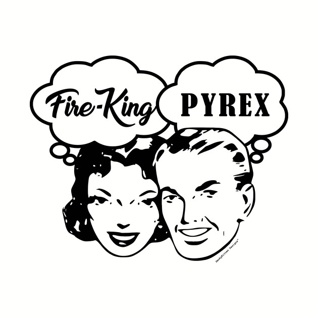 Fire King vs Pyrex Retro Couple - Pyrex - Phone Case