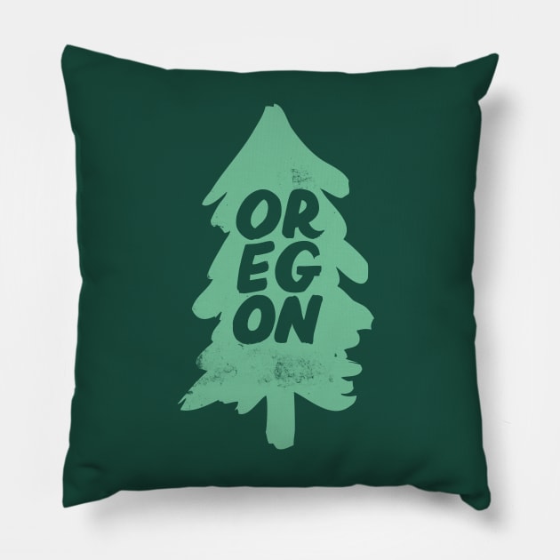 Oregon Tree Pillow by Vanphirst