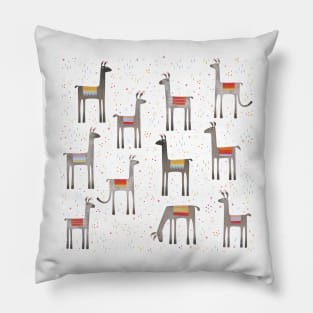 Llamas in a meadow Pillow