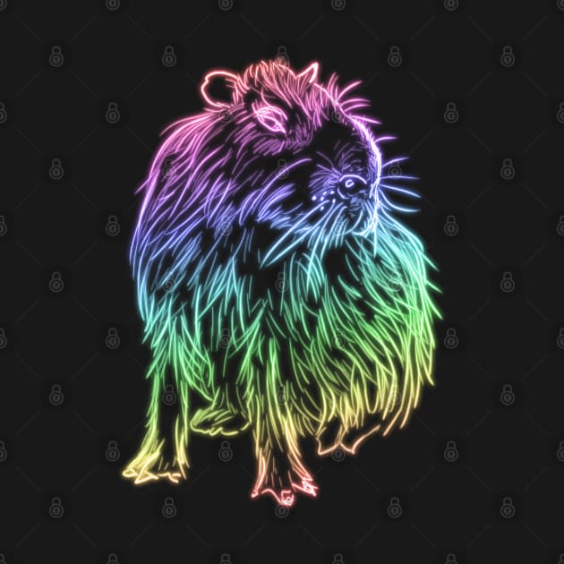 Rainbow neon capybara by nimreninmu