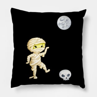 Halloween Mummy Skull Pillow