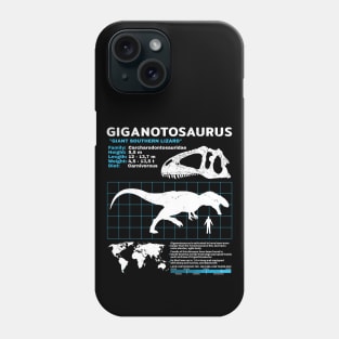 Giganotosaurus Fact Sheet Phone Case