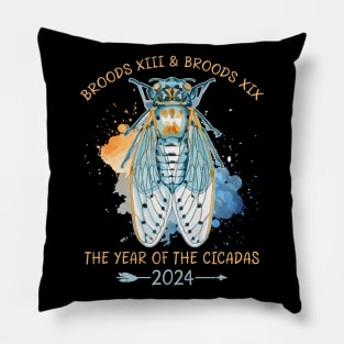 Cicada Lover Brood XIX Brood XIII Year Of The Cicada 2024 Gift For men Women Pillow