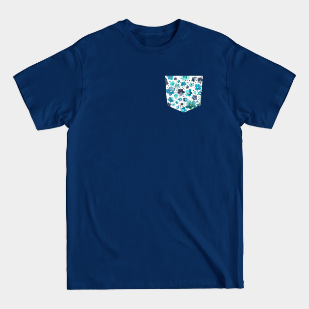 Discover Pocket - DOTS NAIVE FLOWERS BLUE - Flowers - T-Shirt