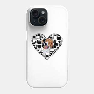 Beagle in books of heart Phone Case