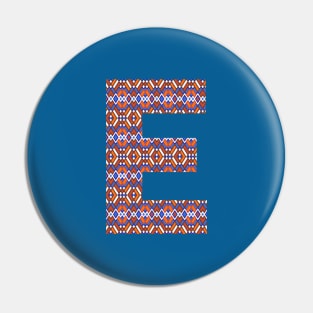 Monogram Letter E- geometric pattern Pin