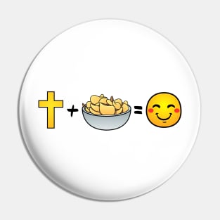 Christ plus Potato Chips equals happiness Pin